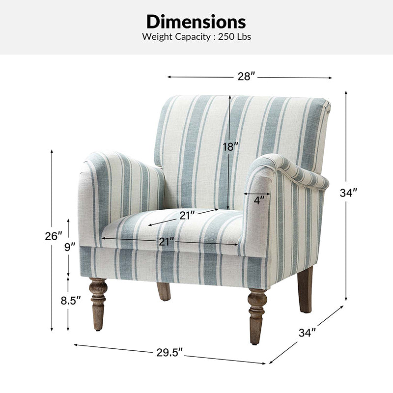 Quentin Upholstered Armchair - Modern Accent Chair for Living Room, Bedroom & Office - Comfortable Lounge Chair with Soft Fabric & Sturdy Wooden Legs