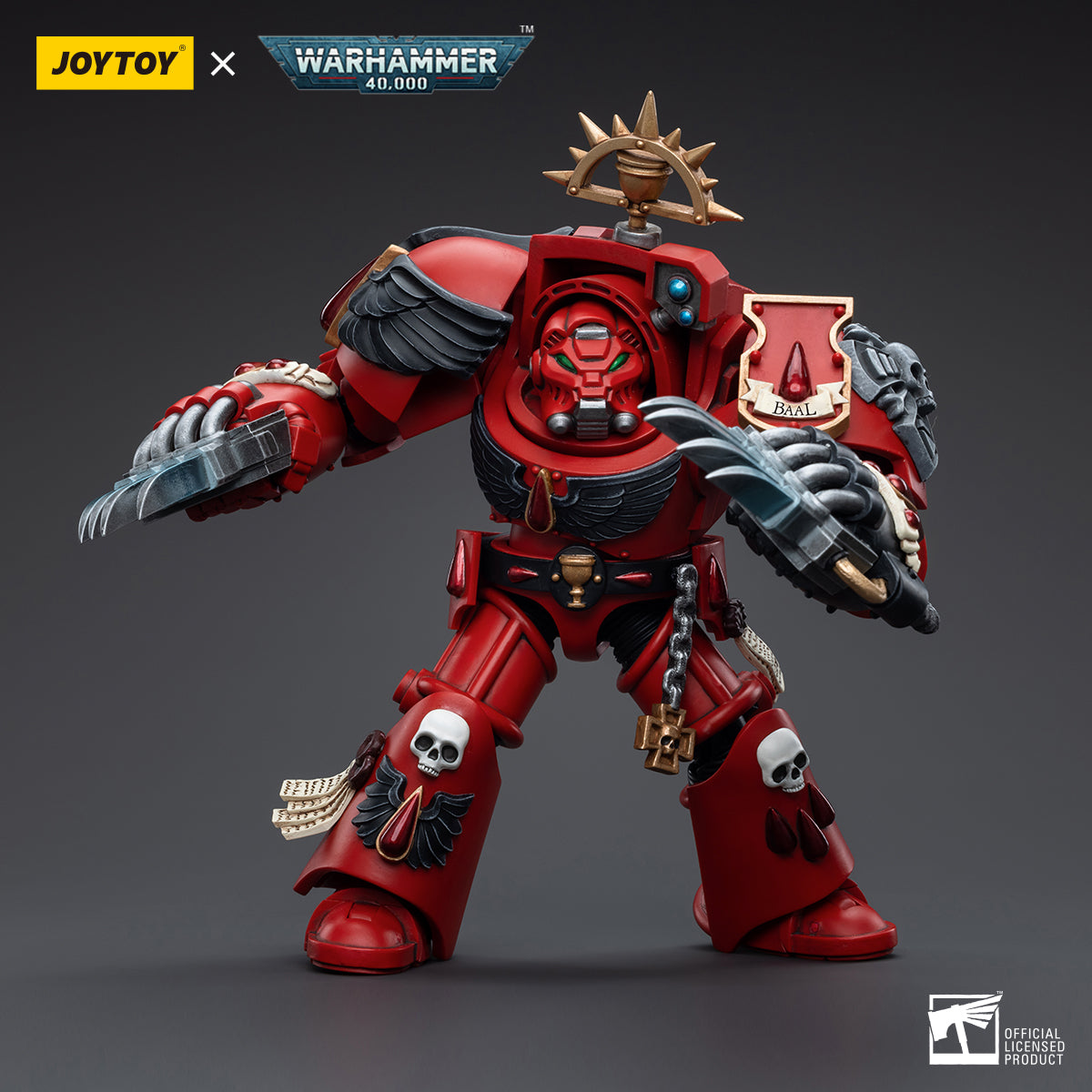 JOYTOY 1/18 Scale Warhammer 40K Blood Angels Assault Terminators Action Figure Set (3-Pack) - Collectible Miniatures for Tabletop Gaming & Display