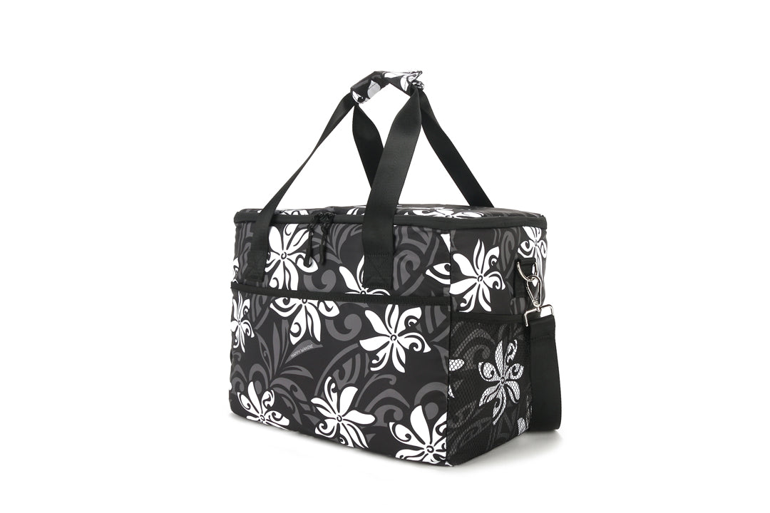 Large Insulated Cooler Tote Bag - Tiare Infinity Black - Perfect for Beach Trips, Picnics, and Outdoor Adventures