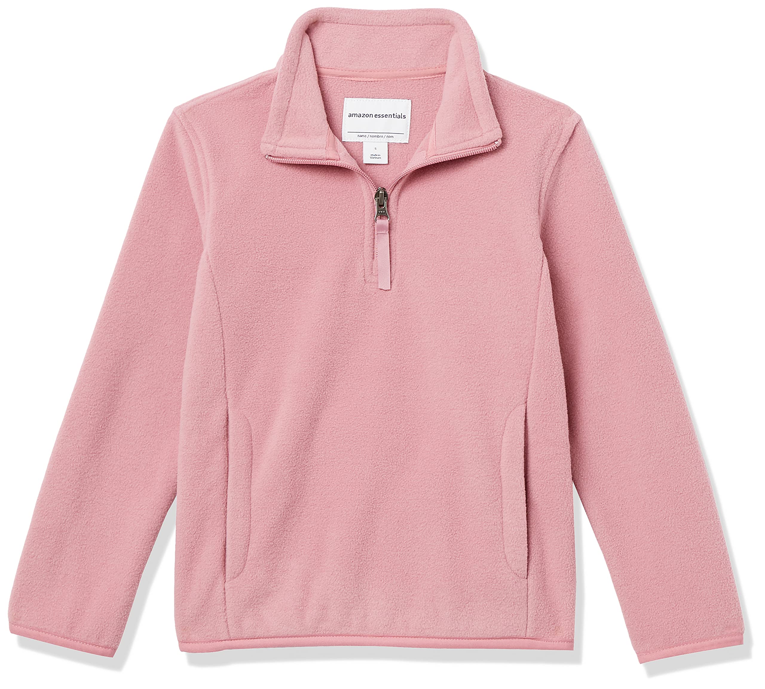 Amazon Essentials Girls & Toddlers' Quarter-Zip Polar Fleece Jacket - Warm Winter Outerwear for Kids - Perfect for School, Playdates & Outdoor Activities