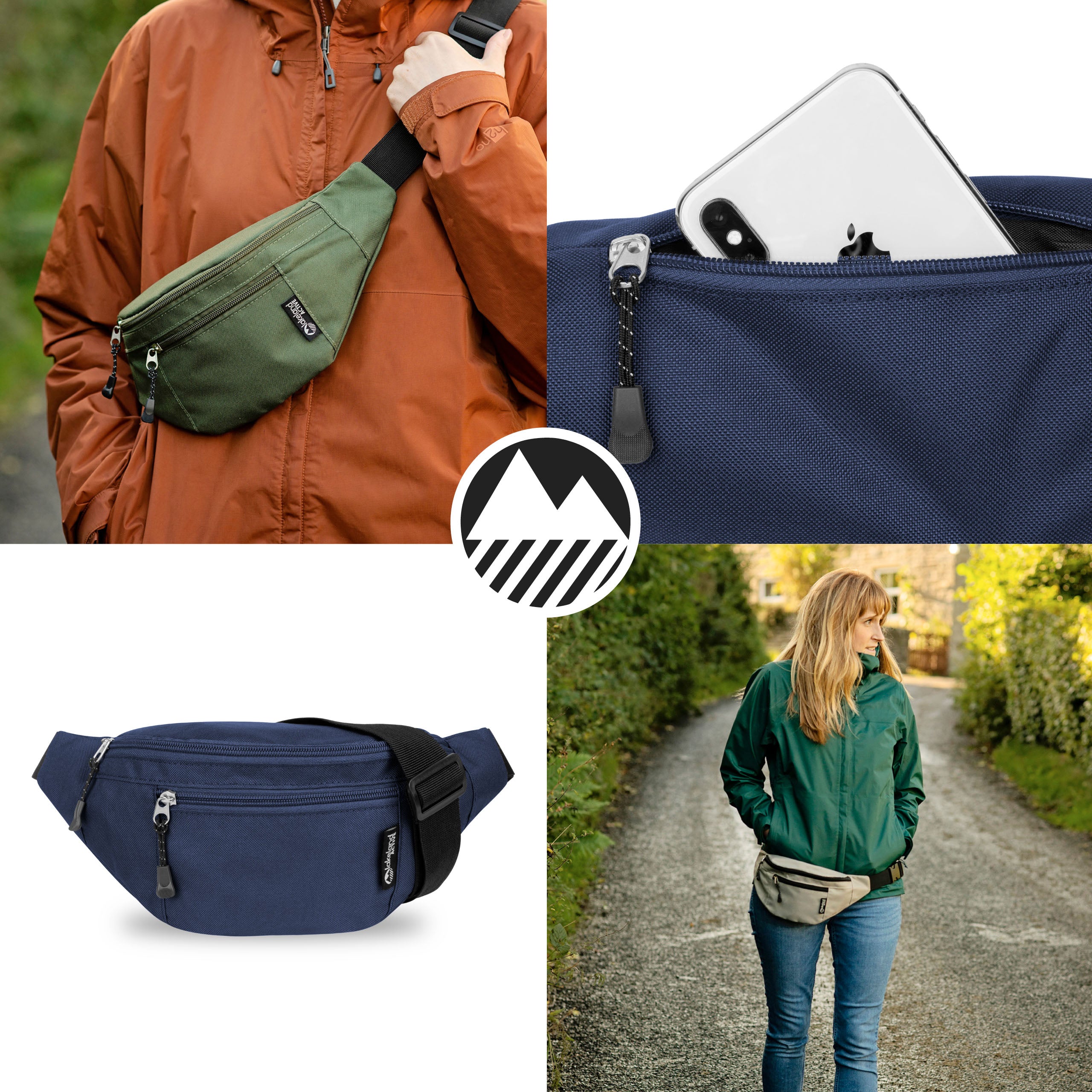 Skelton Classic 1.5 Liter Waist Pack - Water Resistant Fanny Pack for Travel, Hiking & Outdoor Activities