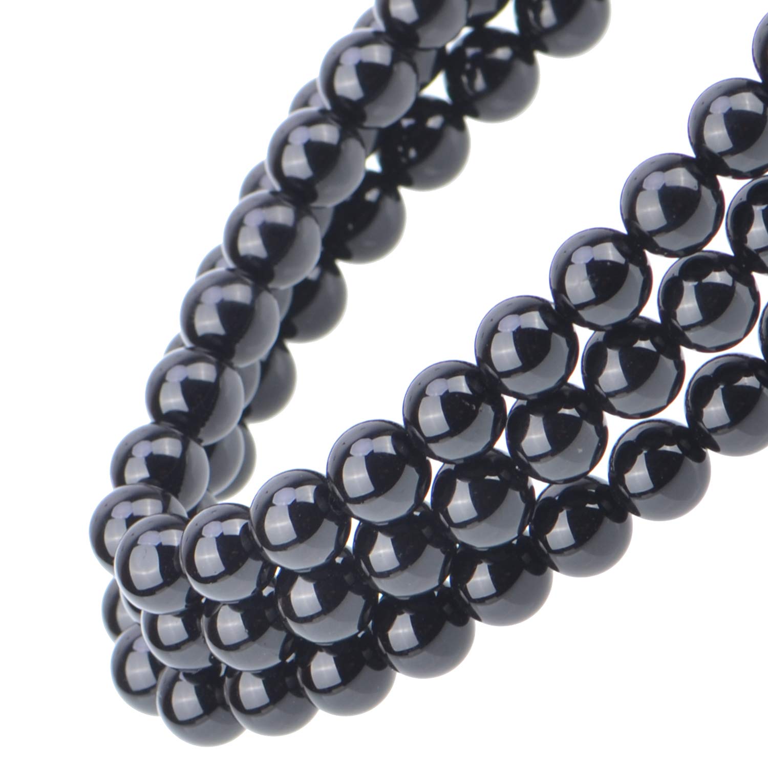 100Pcs Natural Black Onyx Crystal Beads 6MM Round Loose Gemstone Beads for Jewelry Making - DIY Bracelet, Necklace & Energy Healing Jewelry Supplies with Free Stretch Cord (Ideal for Meditation, Gifts & Spiritual Crafts)