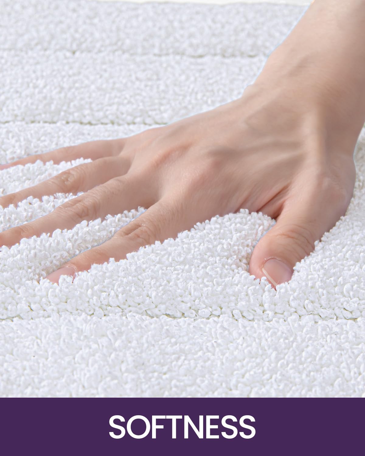 DEXI Non-Slip Bathroom Rug 36x24 Inch, Absorbent Quick-Dry Washable Shower Mat with Rubber Backing - Soft Microfiber Bath Carpet for Bathroom Floor (White) - Perfect for Bathroom, Shower, and Vanity Areas