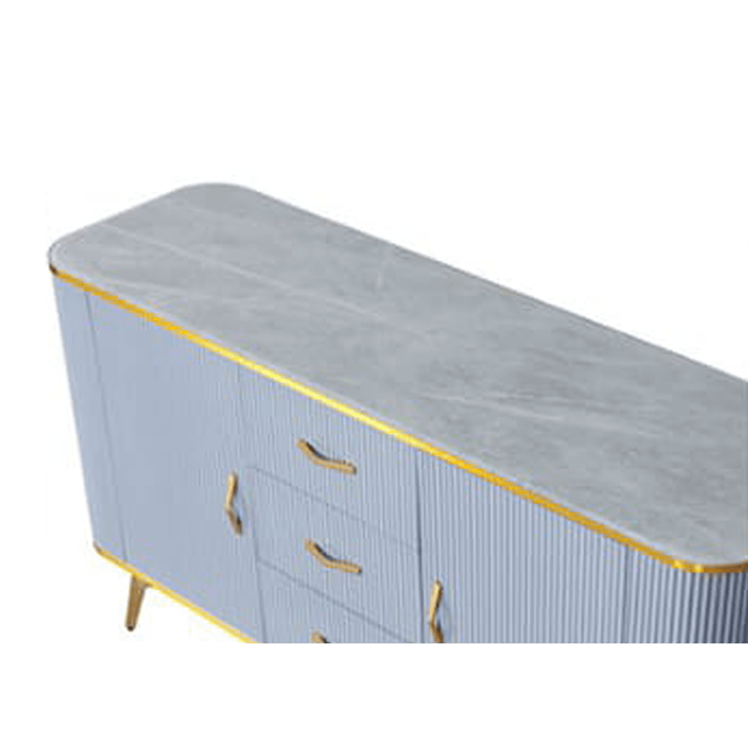 Karle II Buffet Hutch - 150cm Solid Wood Sideboard with Glass Doors for Dining Room Storage - Perfect for Displaying China, Glassware & Home Decor
