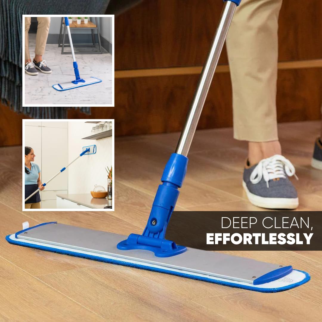 36 Inch Microfiber Mop Pads - 18 Pack Reusable, Machine Washable Replacement Pads for Flat Mop Systems | Compatible with Most Microfiber Mops | Perfect for Hardwood Floors, Tile & Kitchen Cleaning
