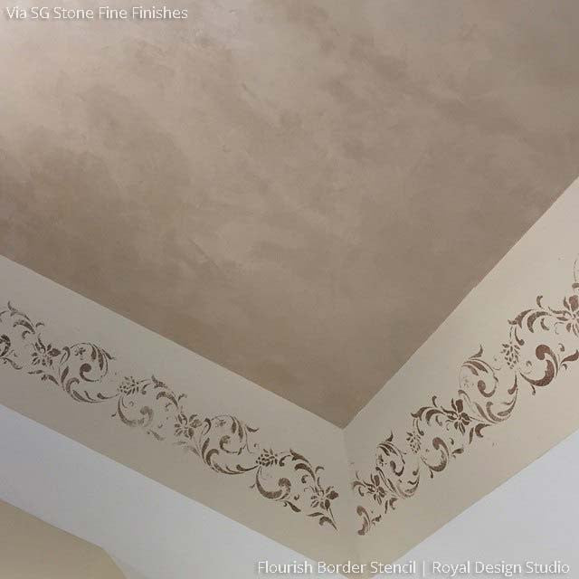 Flourish Border Stencil for Wall Painting - DIY Home Decor, Scrapbooking & Craft Projects | Reusable Stencil Template for Creative Designs