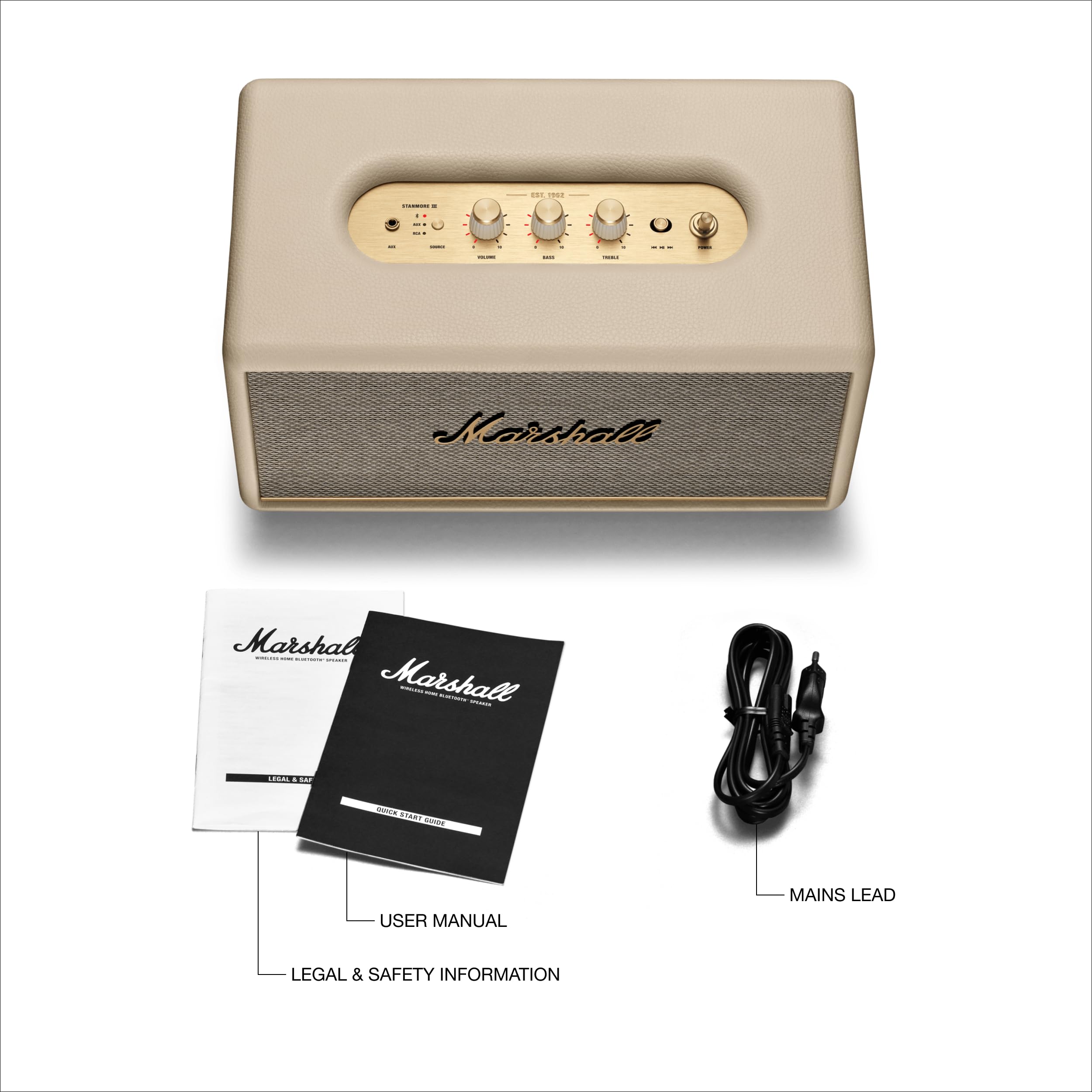 Marshall Stanmore III Wireless Bluetooth Speaker - Premium Sound for Home, Office & Outdoor Parties