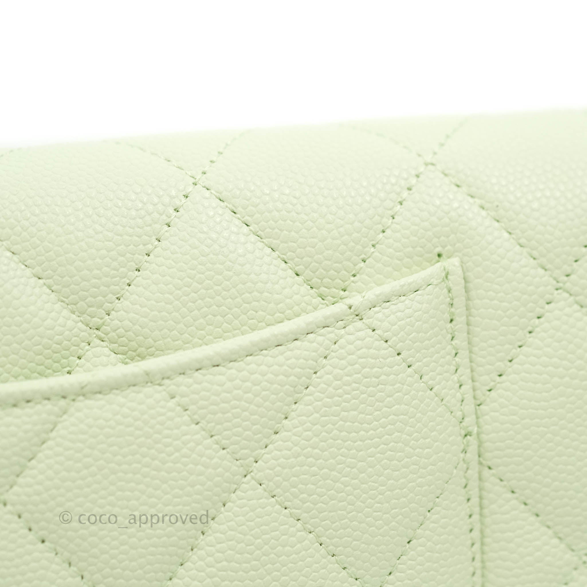 Chanel Caviar Quilted Long Flap Wallet in Mint Green with Gold Hardware - Luxury Designer Wallet for Women, Perfect for Everyday Use & Special Occasions