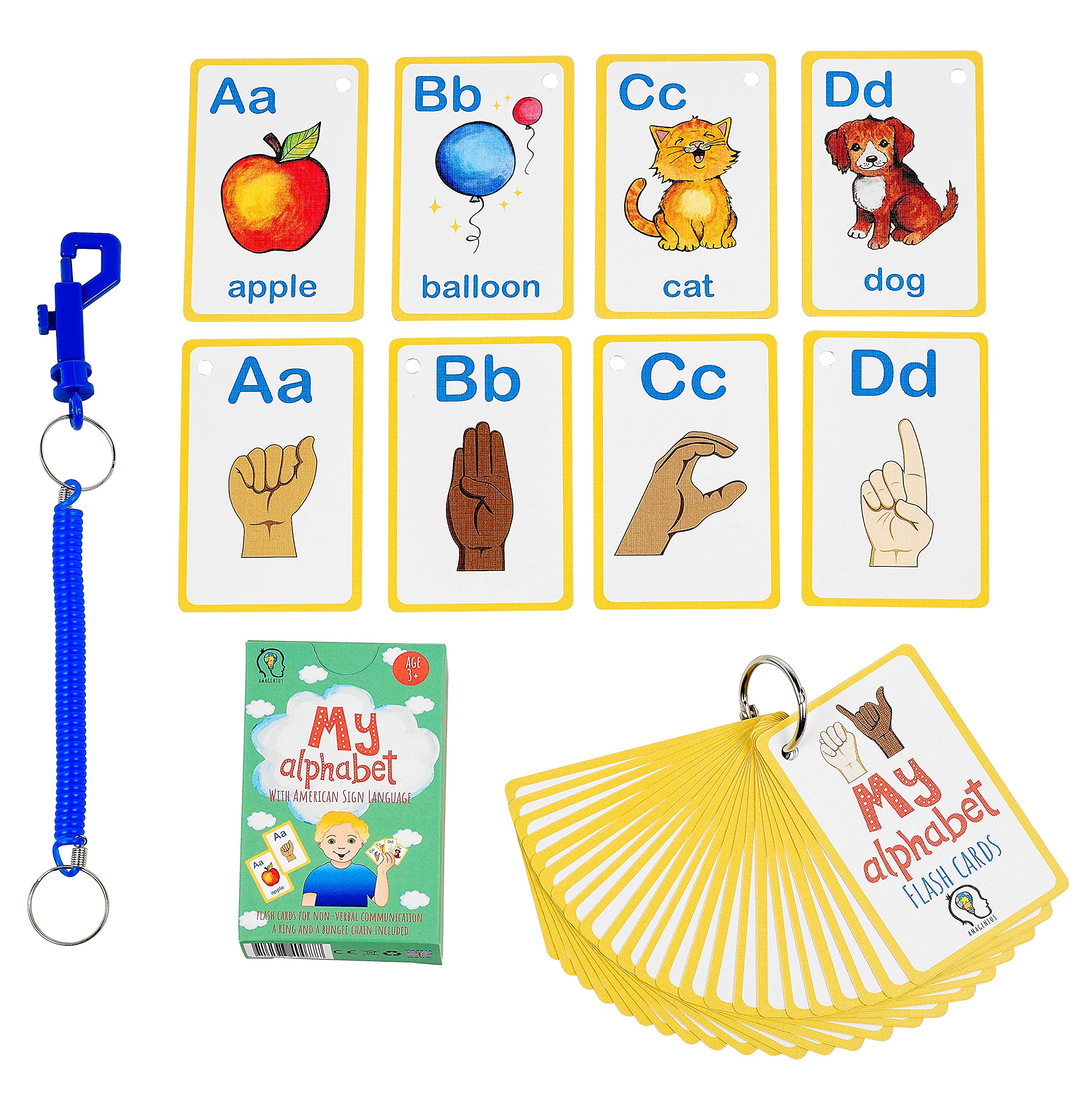 ASL Alphabet Flash Cards for Toddlers - 26 American Sign Language Learning Cards, First Alphabet Flashcards Set for Kids | Perfect for Early Childhood Education & Homeschooling