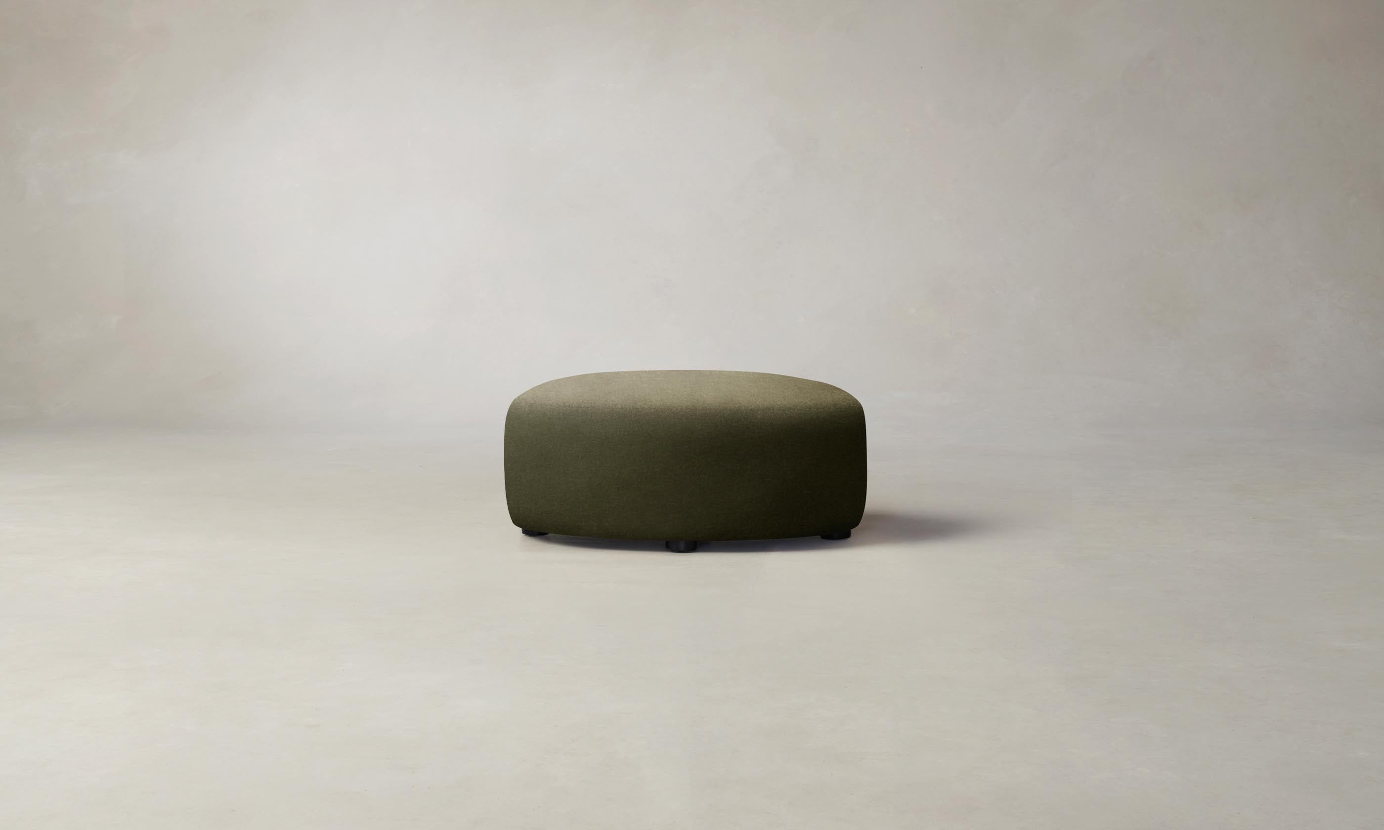 Luxury Mohair Moss Chelsea Ottoman - Elegant Footstool & Accent Chair for Living Room, Bedroom, or Home Office - Perfect for Relaxing & Stylish Home Decor