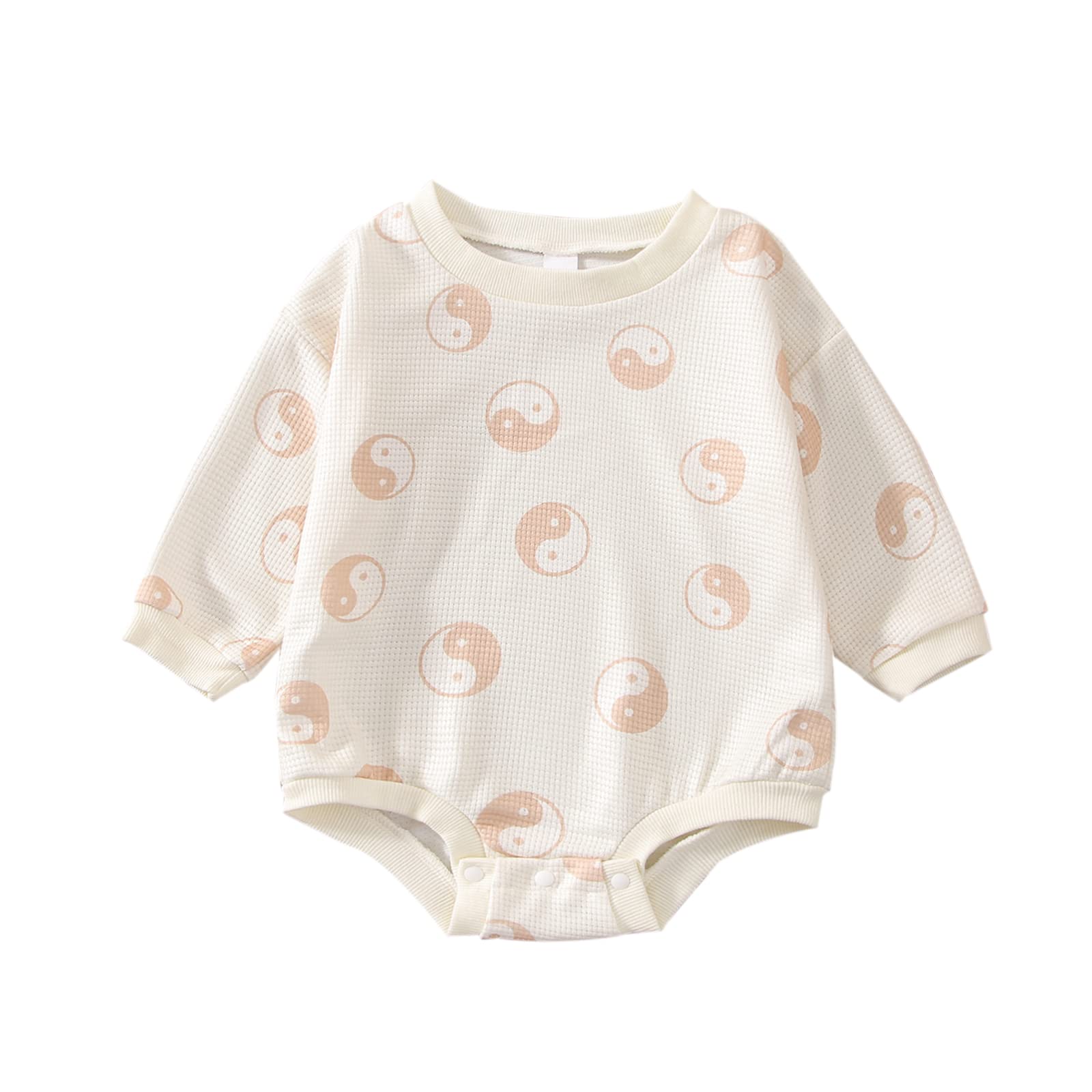 Unisex Baby Sweatshirt Romper - Soft Waffle Knit Bodysuit for Infant Boys & Girls | Cozy Fall & Winter Outfit for Playdates, Family Photos & Holiday Gatherings