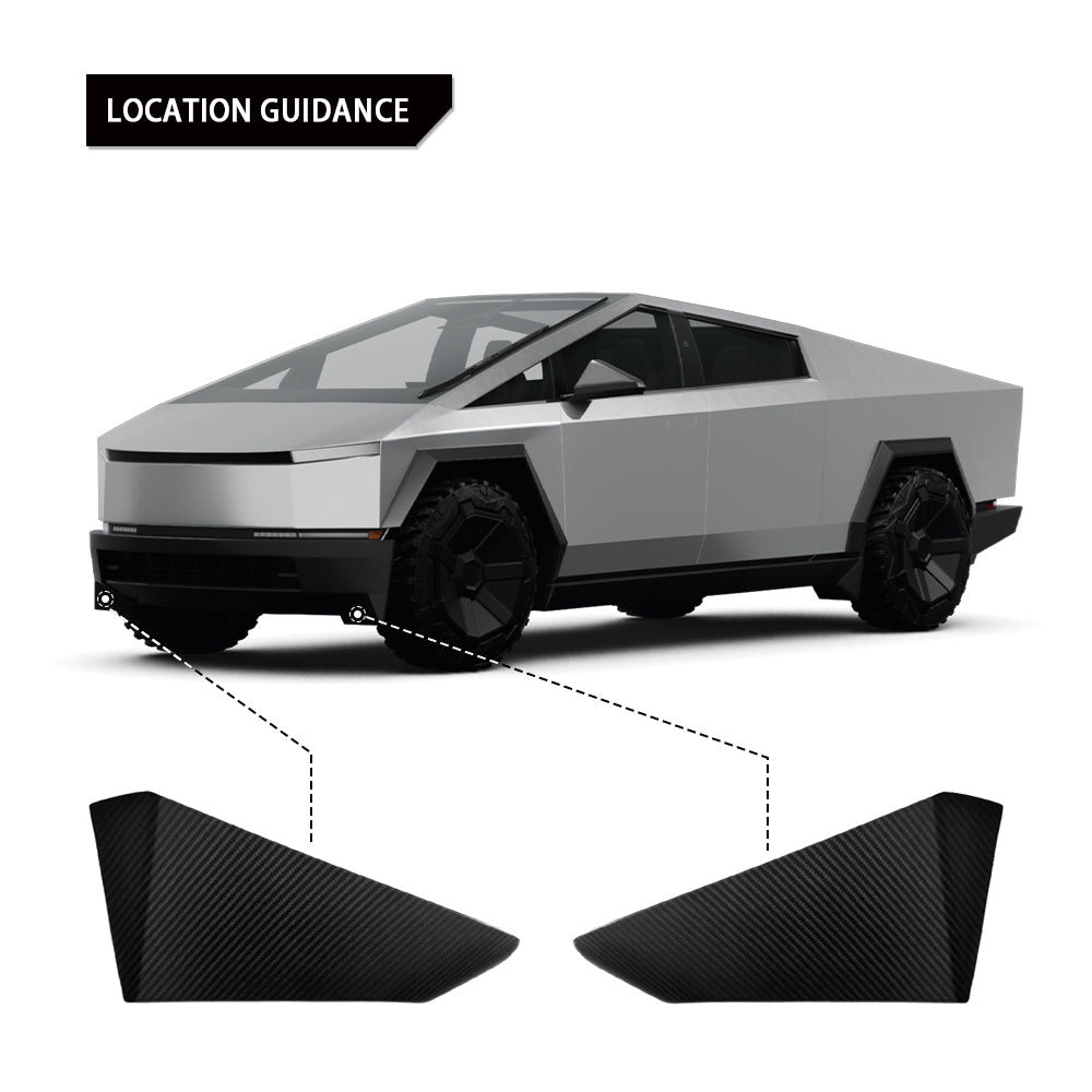 Premium Real Carbon Fiber Tesla Cybertruck Wheel Fairings (Mud Flaps) Overlay Kit - Durable Exterior Upgrade for Enhanced Style & Protection - Perfect for Off-Roading, Daily Driving & Car Shows