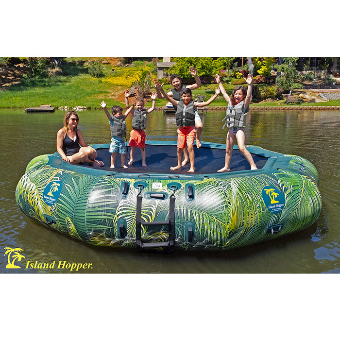 **Island Hopper 15ft Lakeside Series Water Bouncer - Inflatable Water Trampoline for Lakes, Pools & Backyard Fun - Perfect for Summer Parties & Family Gatherings**