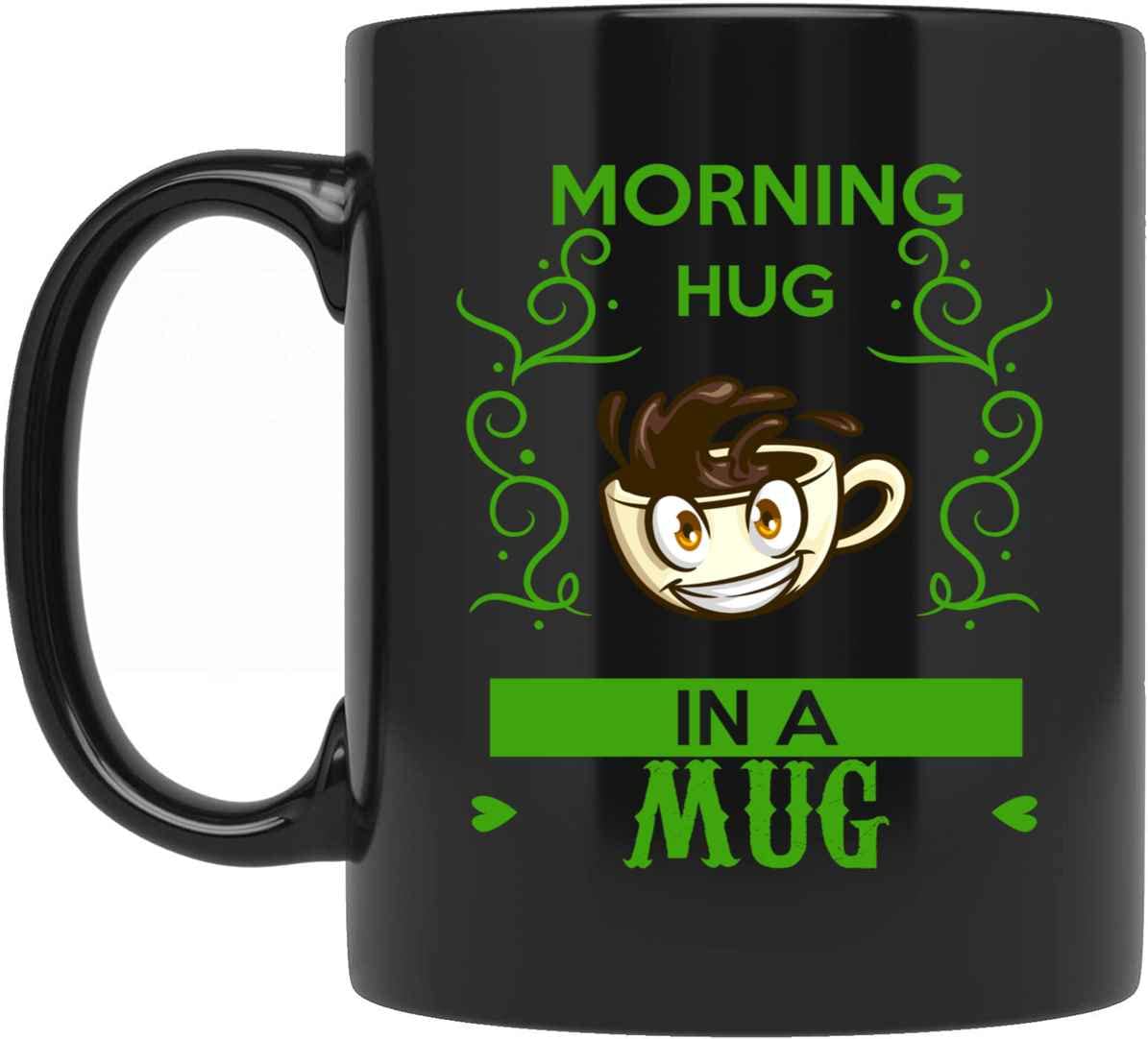 Personalized Funny Coffee Mug for Mom - Best Morning Hug Gift for Her, Friend, or Teacher - Cute & Heartwarming Ceramic Cup for Coffee, Tea, Hot Chocolate - Perfect for Birthdays, Mother's Day & Christmas Gifts