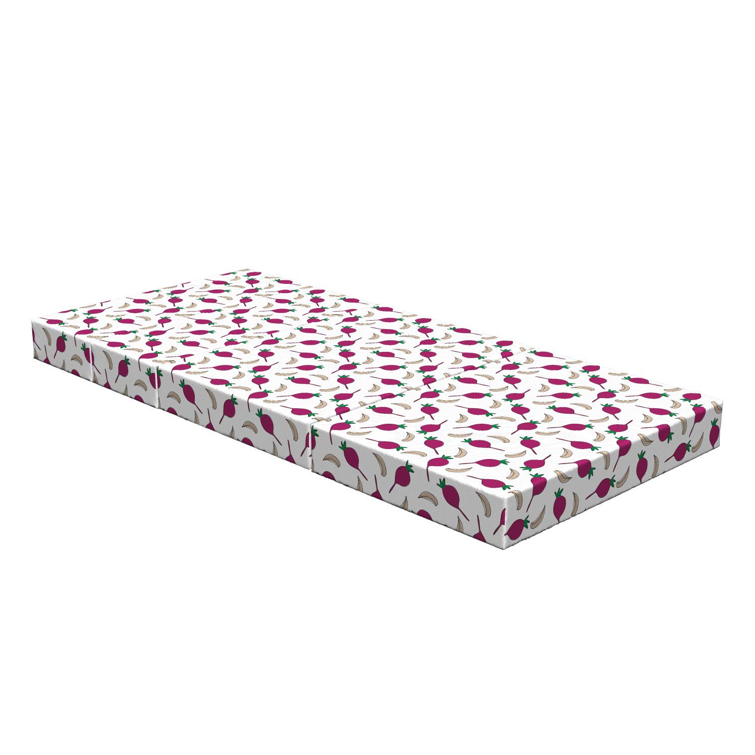 Ambesonne Foldable Mattress with Cartoon Vegetables Print - 74.8