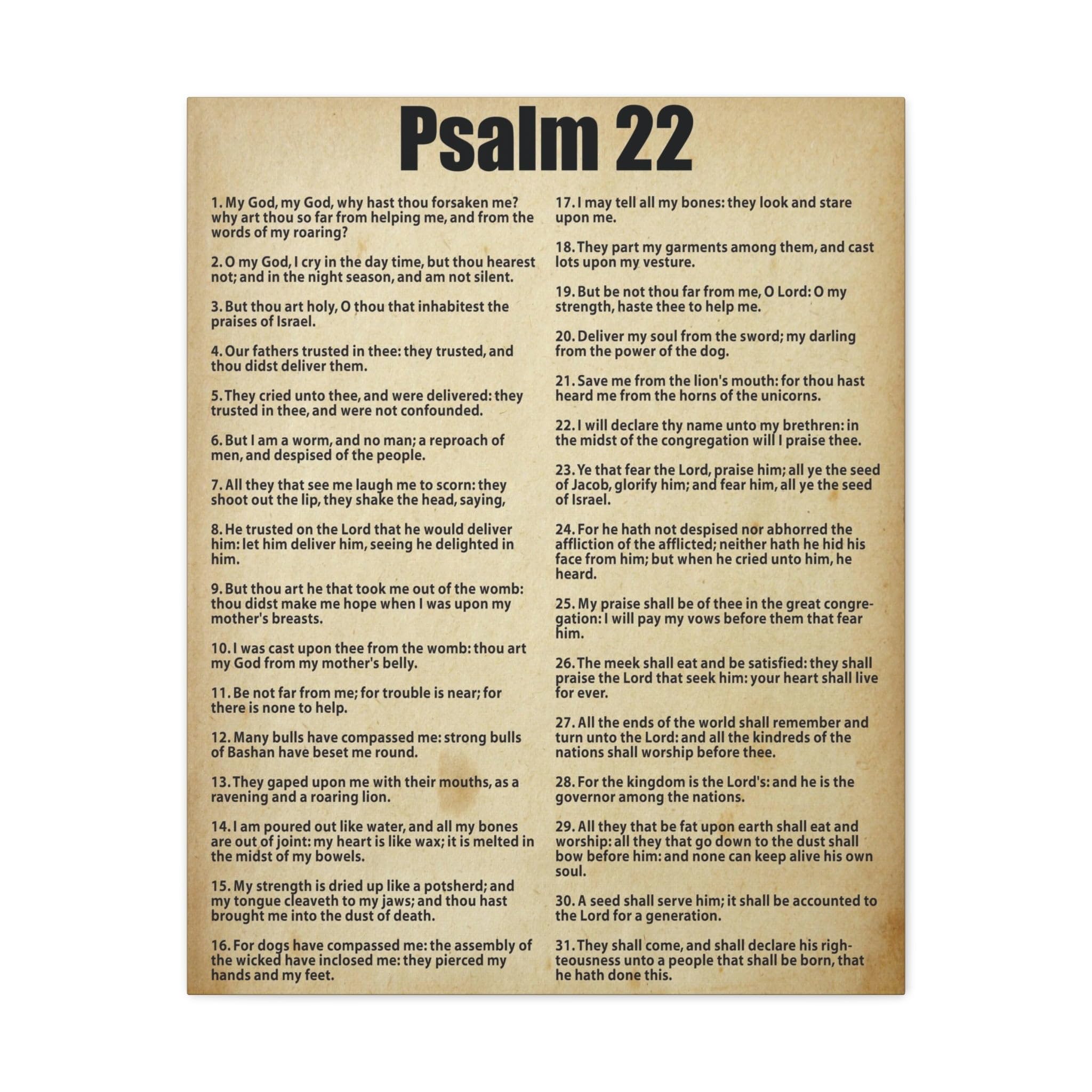 Christian Bible Verse Canvas Art - Psalm 22 Scripture Wall Decor for Home & Church | Express God's Love, Perfect Gift for Weddings, Baptisms & Spiritual Encouragement