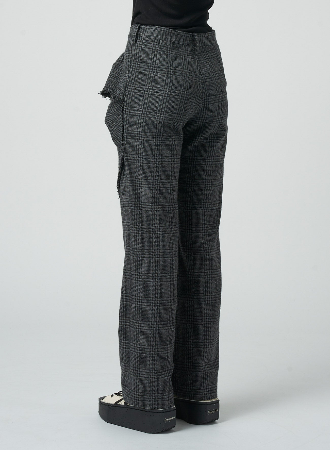 Stylish Check Left Front Tucked Pants for Women - Trendy High Waist Slim Fit Trousers for Office, Casual & Party Wear