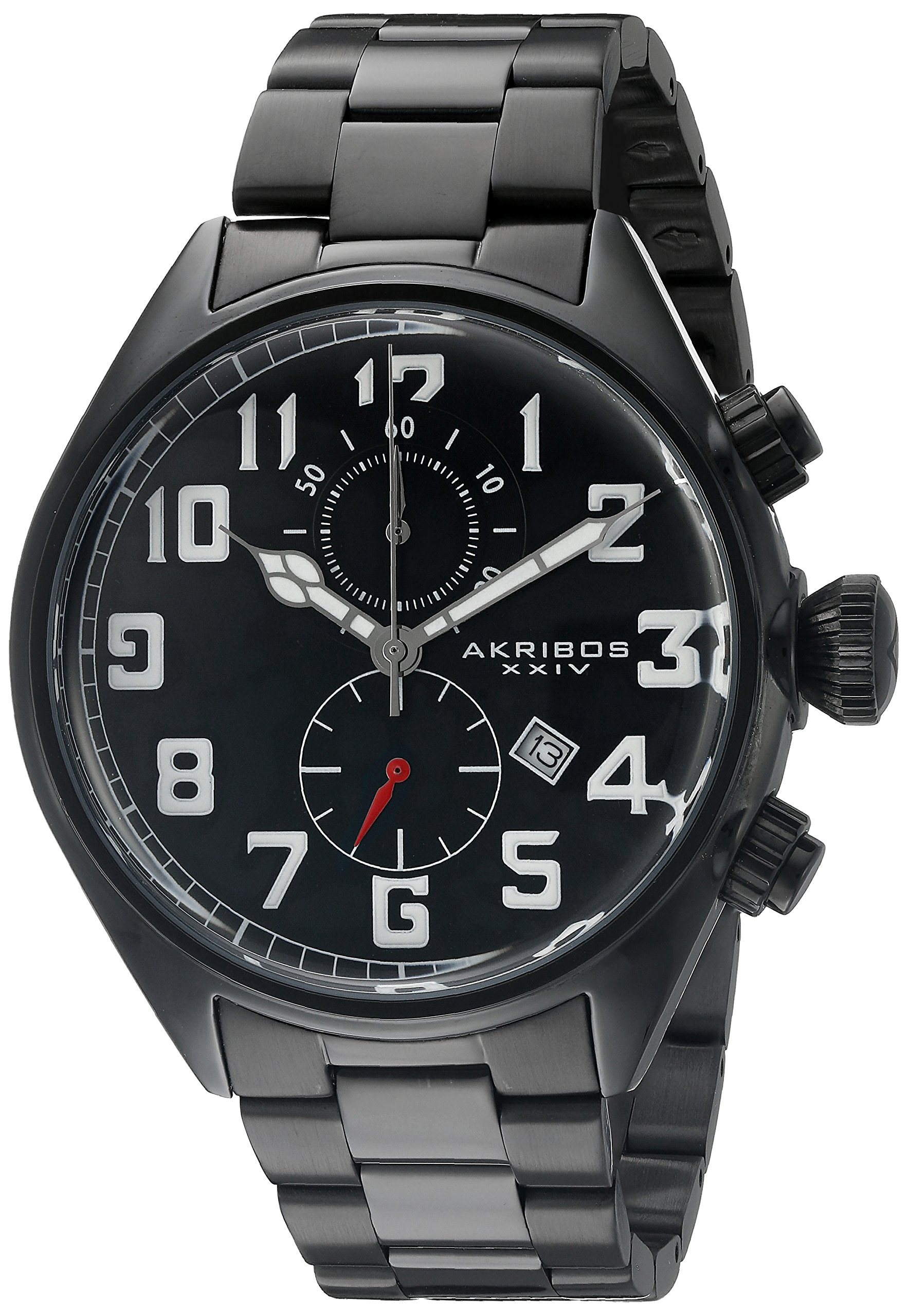 Akribos XXIV Men's Chronograph Watch with Date Window - Stainless Steel Bracelet Multifunction Watch for Business & Casual Wear - Perfect for Office, Dating & Formal Events - AK853