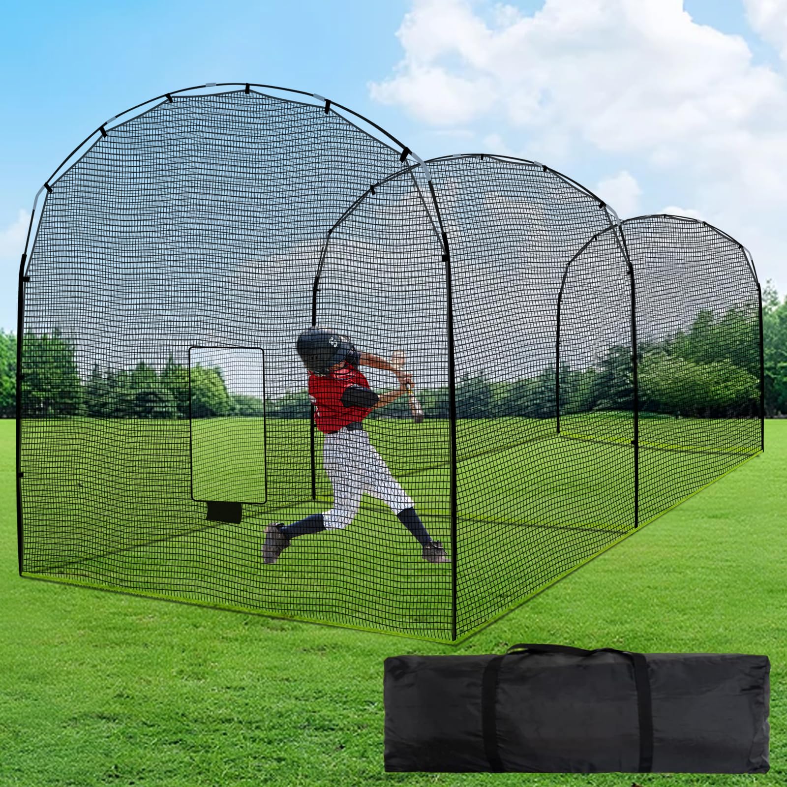 **22x12x10FT Portable Batting Cage for Baseball & Softball - Heavy-Duty Steel Frame & Net for Backyard Training | Perfect for Home Practice, Youth Drills & Professional Hitting Sessions**