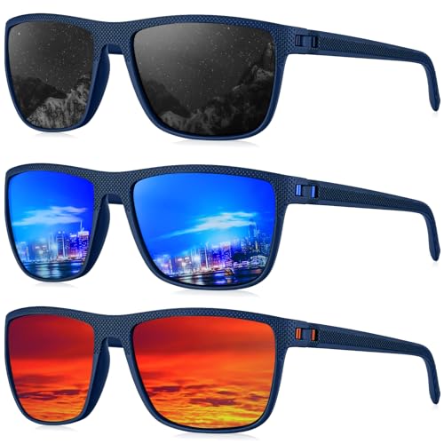 (3 Pack) Y Frame Blue|lens Black/Dark Blue/Red