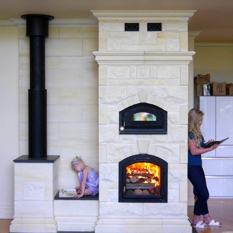 Temp Cast Masonry Heater - Indoor Fireplace for Home & Cabin - Perfect for Cozy Living Rooms, Bedrooms, and Winter Warmth