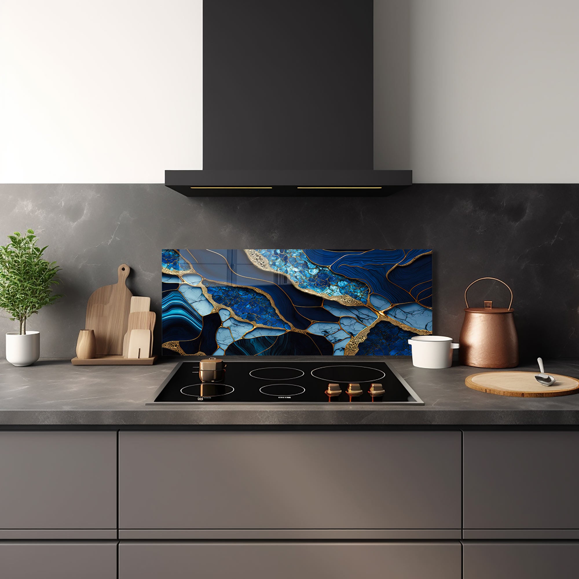 Veined Leaves Glass Splashback - Elegant Kitchen Backsplash for Modern Homes | Perfect for Stove & Countertop Protection