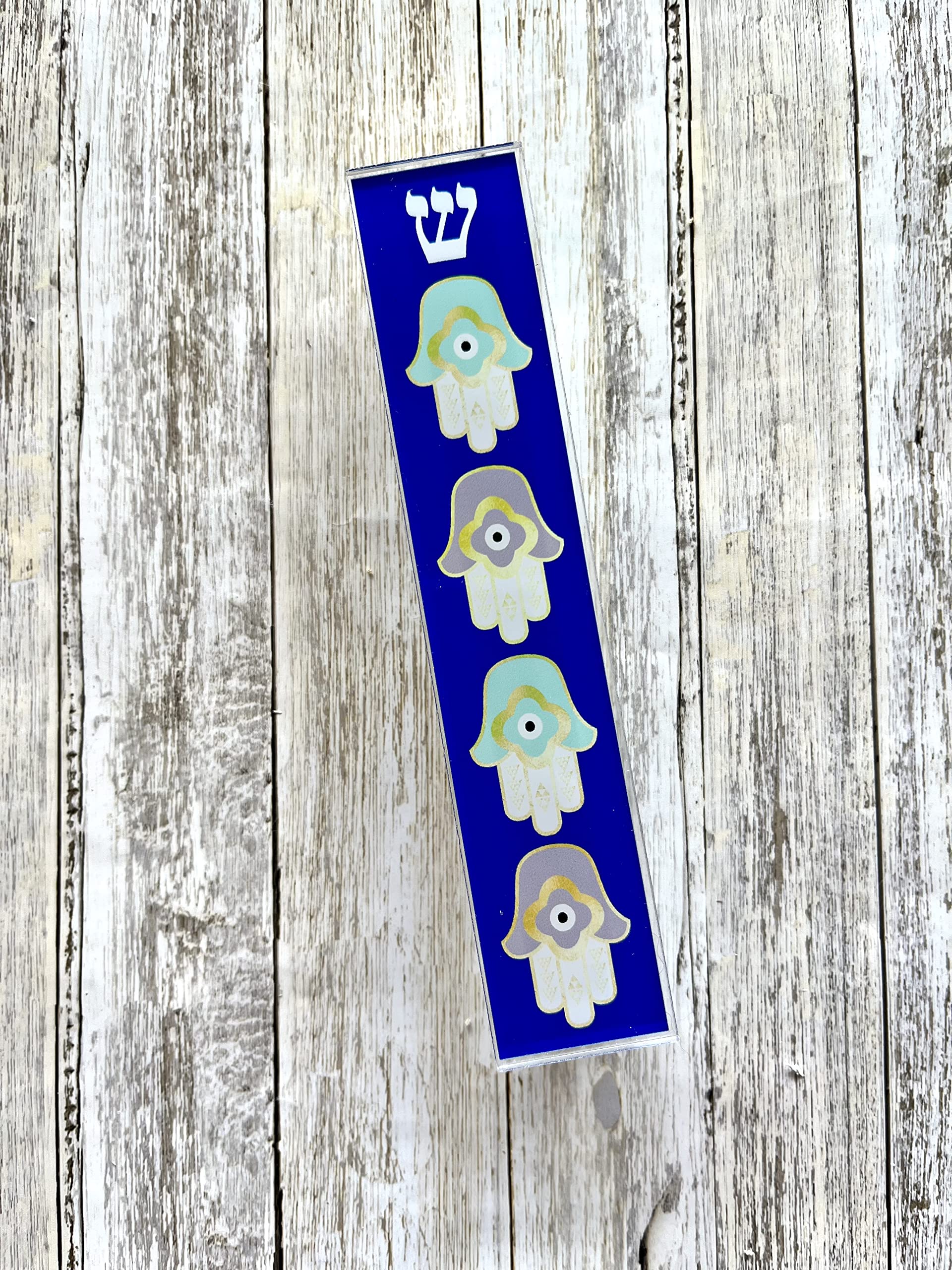 Hamsa Mezuzah with Evil Eye Protection - Acrylic & Aluminum Waterproof Jewish Scroll Case - Perfect for Housewarming, Engagement & Jewish Gifts (Kosher Scroll Option Available) - Ideal for Home Blessings, Office Decor & Spiritual Protection
