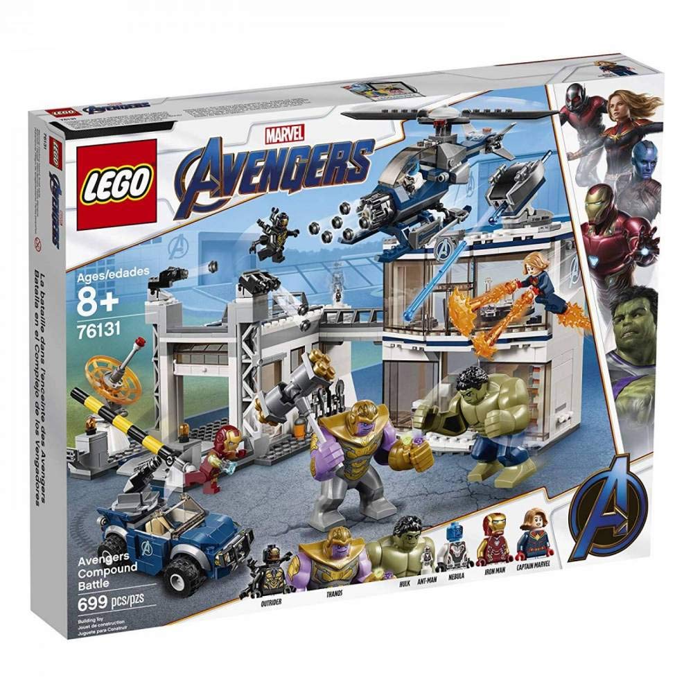 LEGO Marvel Avengers Compound Battle 76131 Building Kit - 699-Piece Set with Iron Man, Thanos, Toy Car & Helicopter | Superhero Playset for Kids & Collectors | Great for Birthday Gifts & Marvel-Themed Playtime