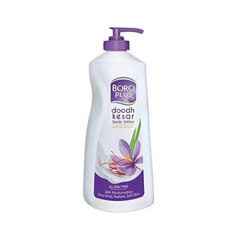 Boroplus Doodh Kesar Body Lotion 400ml - Moisturizing Milk & Saffron Cream for Dry Skin - Perfect for Daily Hydration & Spa-Like Pampering at Home