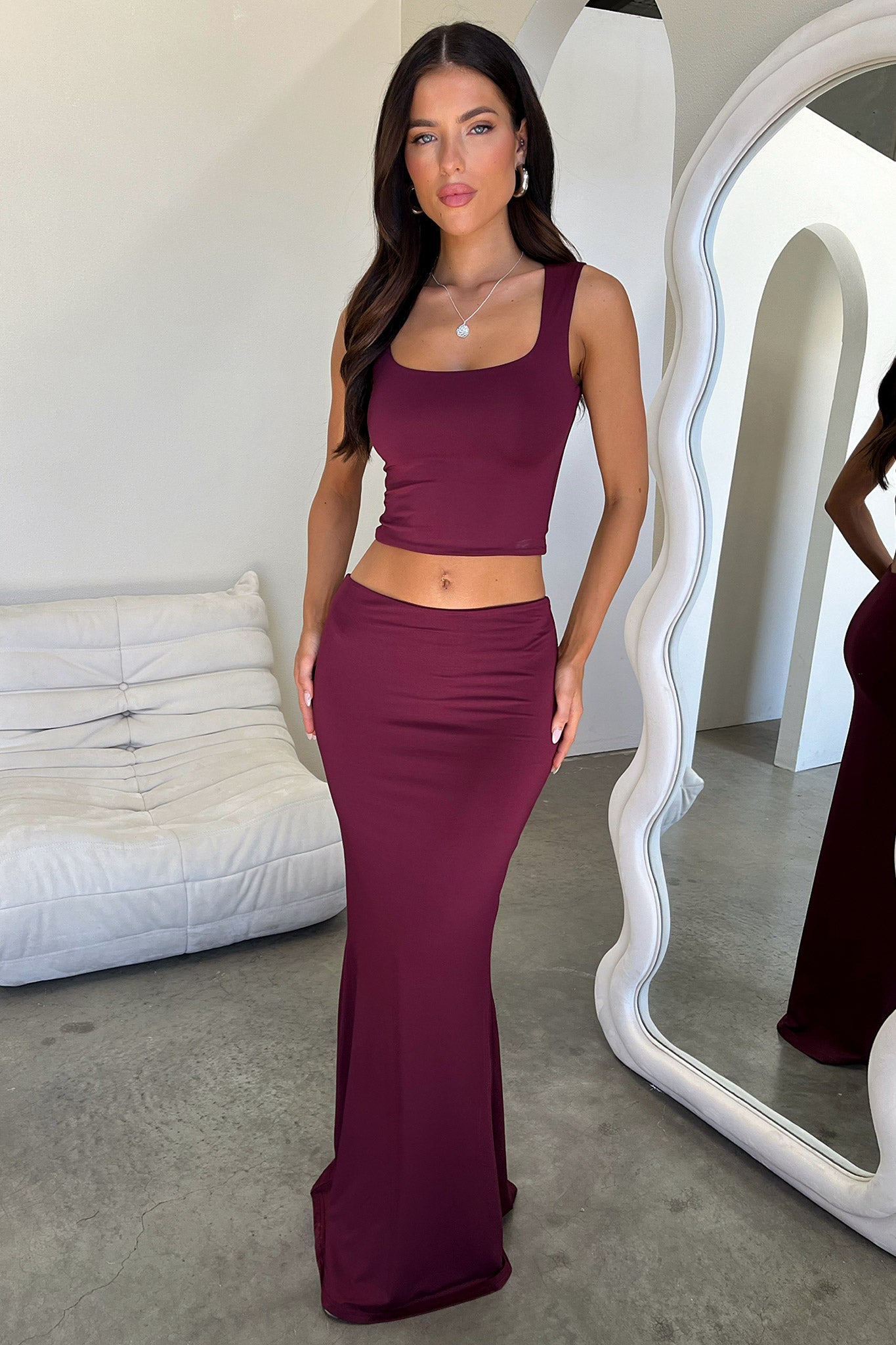 Clementine Top Wine - Elegant & Comfortable Women's Blouse for Casual & Evening Wear | Perfect for Parties, Dates & Office Outfits
