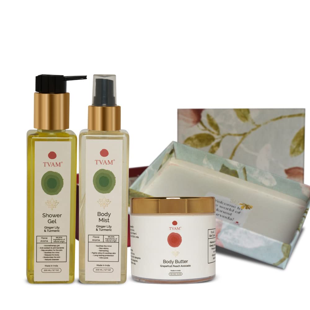 Tvam Royalty Aromatherapy All Natural Body Care Set for Men & Women - Organic Skincare Gift Set for All Skin Types, Treats Tan, Acne, Inflammation & Scars | Perfect for Spa Day, Self Care Routine & Relaxation Therapy