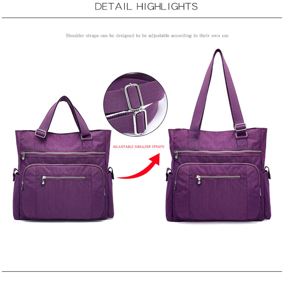 Stylish Multi-Pocket Nylon Tote Bag for Women - Large Durable Shoulder Purse with Multiple Compartments - Perfect for Travel, Work, and Everyday Use