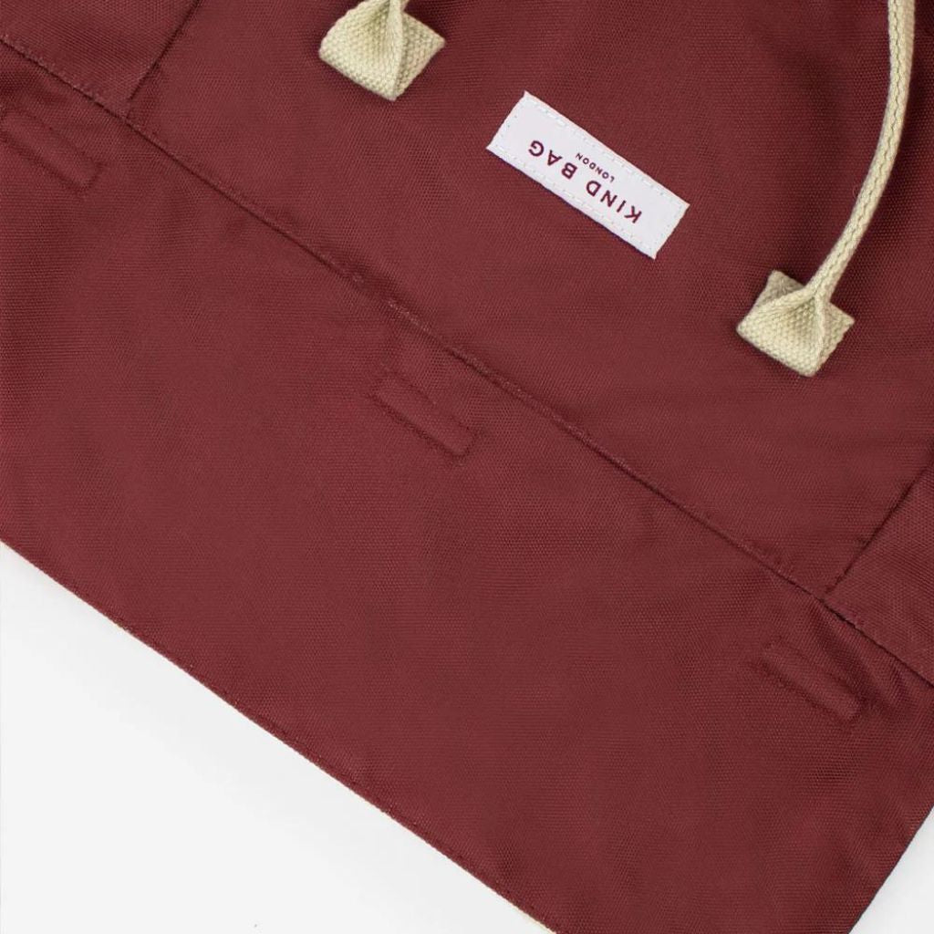 Kind Bags Hackney Medium Backpack - Burgundy Red Laptop Backpack for Work, Travel & College | Water-Resistant Daypack with USB Charging Port