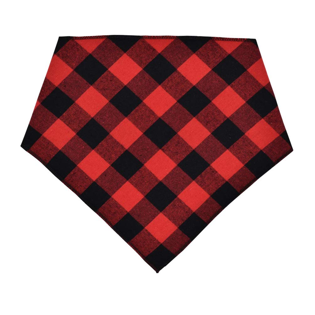 Balacoo 2-Pack Pet Dog Bandanas - Red and Black Plaid Dog Bibs, Puppy Neckerchiefs & Cat Scarves - Adjustable Collar Accessories for Small Medium Large Dogs - Perfect for Holidays, Photos & Daily Wear