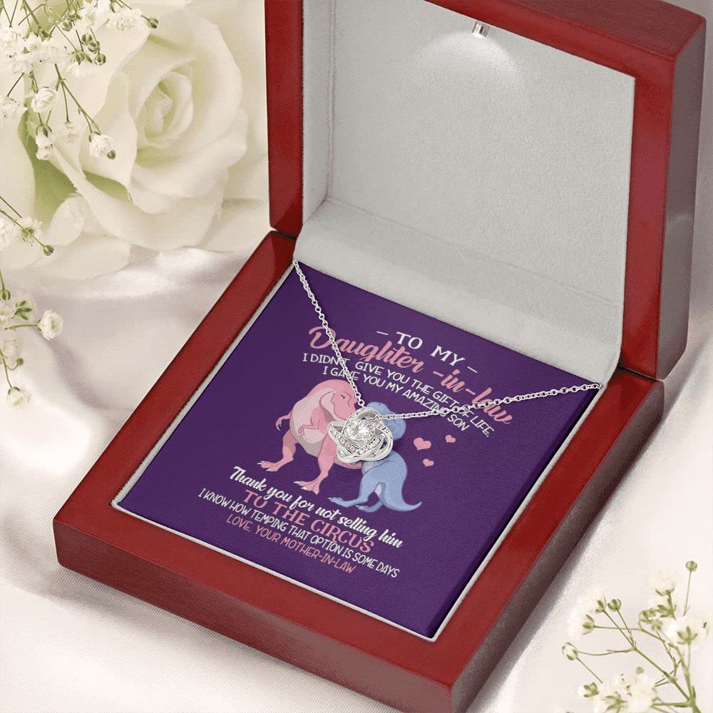 Elegant Honor Pendant Necklace for Daughter-in-Law - Sterling Silver Jewelry with Heartfelt Message Card & Gift Box - Perfect Birthday, Christmas or Wedding Gift from Mother-in-Law - Ideal for Special Occasions & Family Bonding Moments