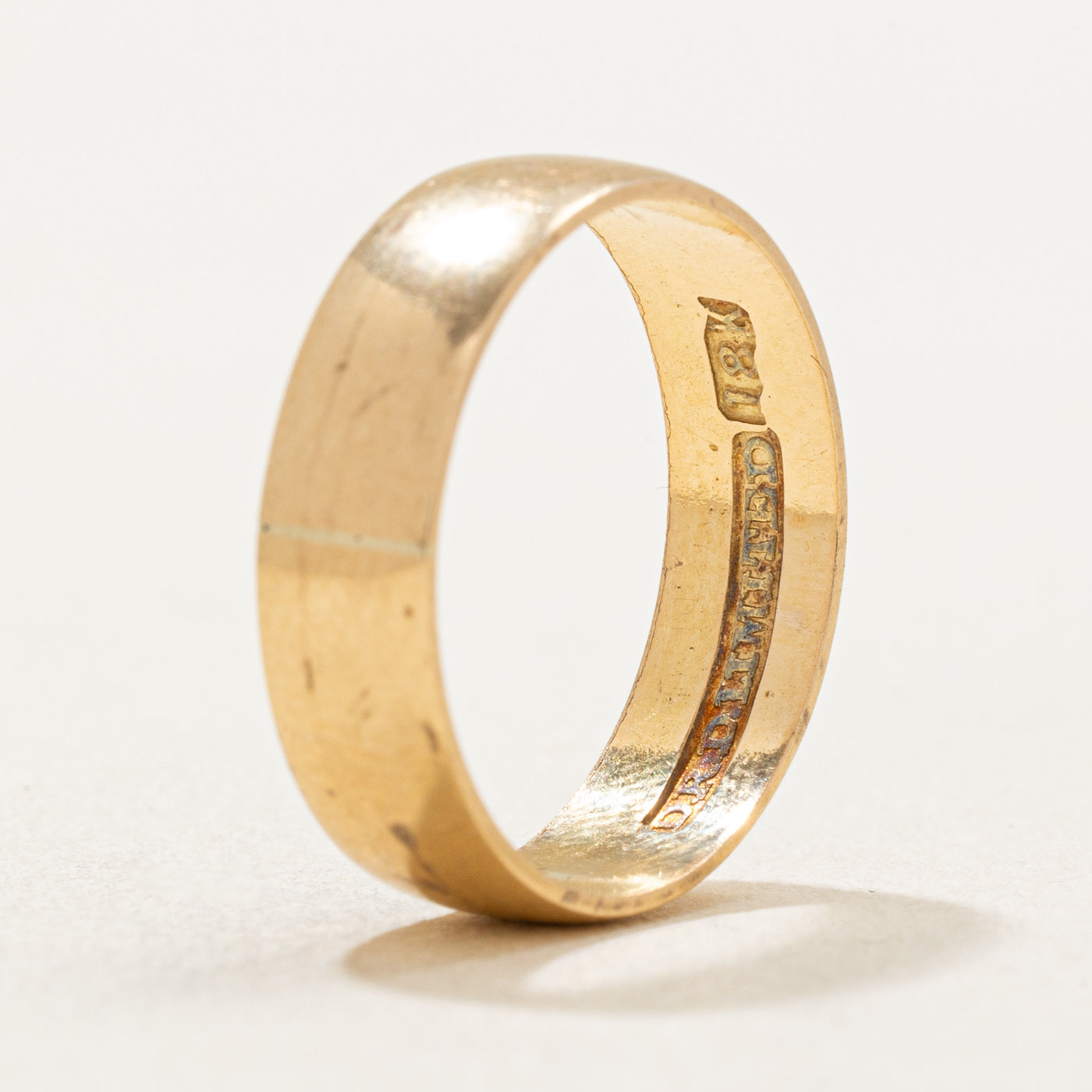 18k Yellow Gold Wedding Band for Women - 4.95mm Wide, Size 5.75 - Elegant Stackable Ring for Bridal, Anniversary & Everyday Jewelry