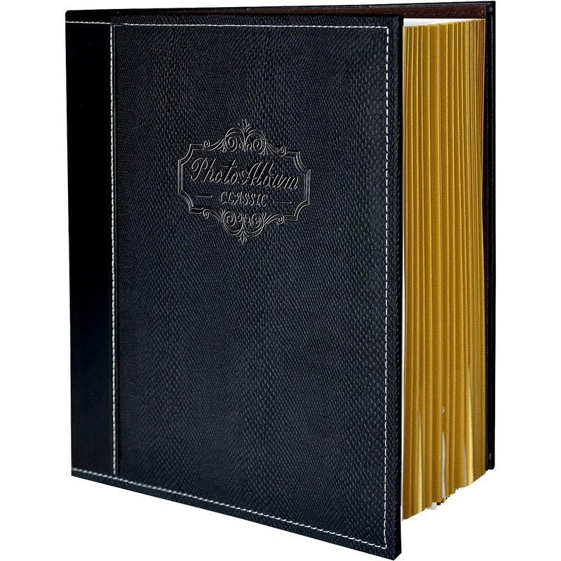 Premium Leather Photo Album with Magnetic Self-Stick Pages - Classic Scrapbook for Wedding, Baby, Family Memories & Travel Keepsakes