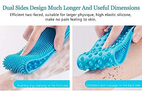 Quickous Silicone Body Scrubber - Double-Sided Exfoliating Brush for Deep Skin Cleaning & Massage - Shower & Bath Use