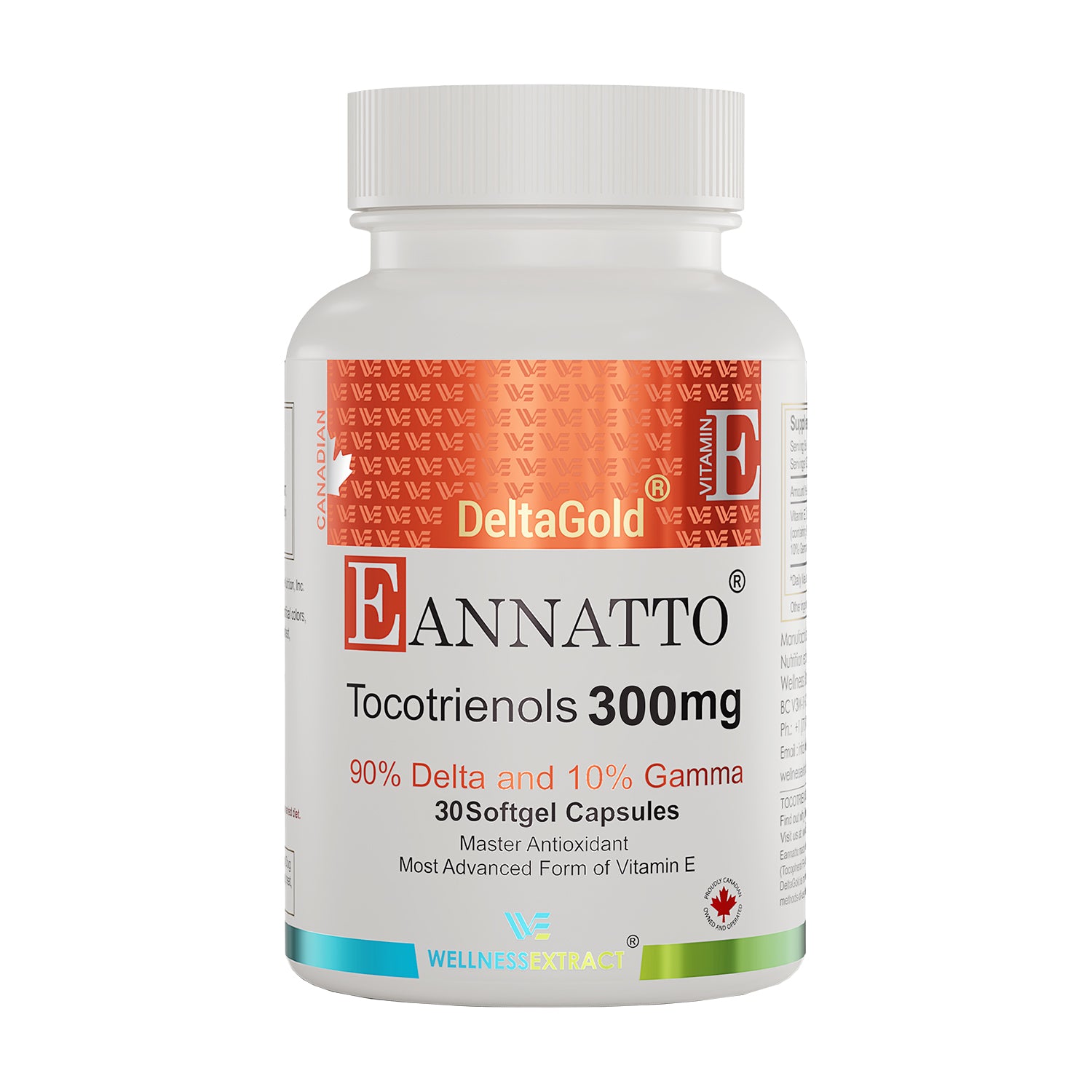 DeltaGold E Annatto Tocotrienols 300mg - 90% Delta & 10% Gamma - Premium Vitamin E Supplement for Heart Health & Antioxidant Support - Ideal for Daily Wellness & Anti-Aging Routine