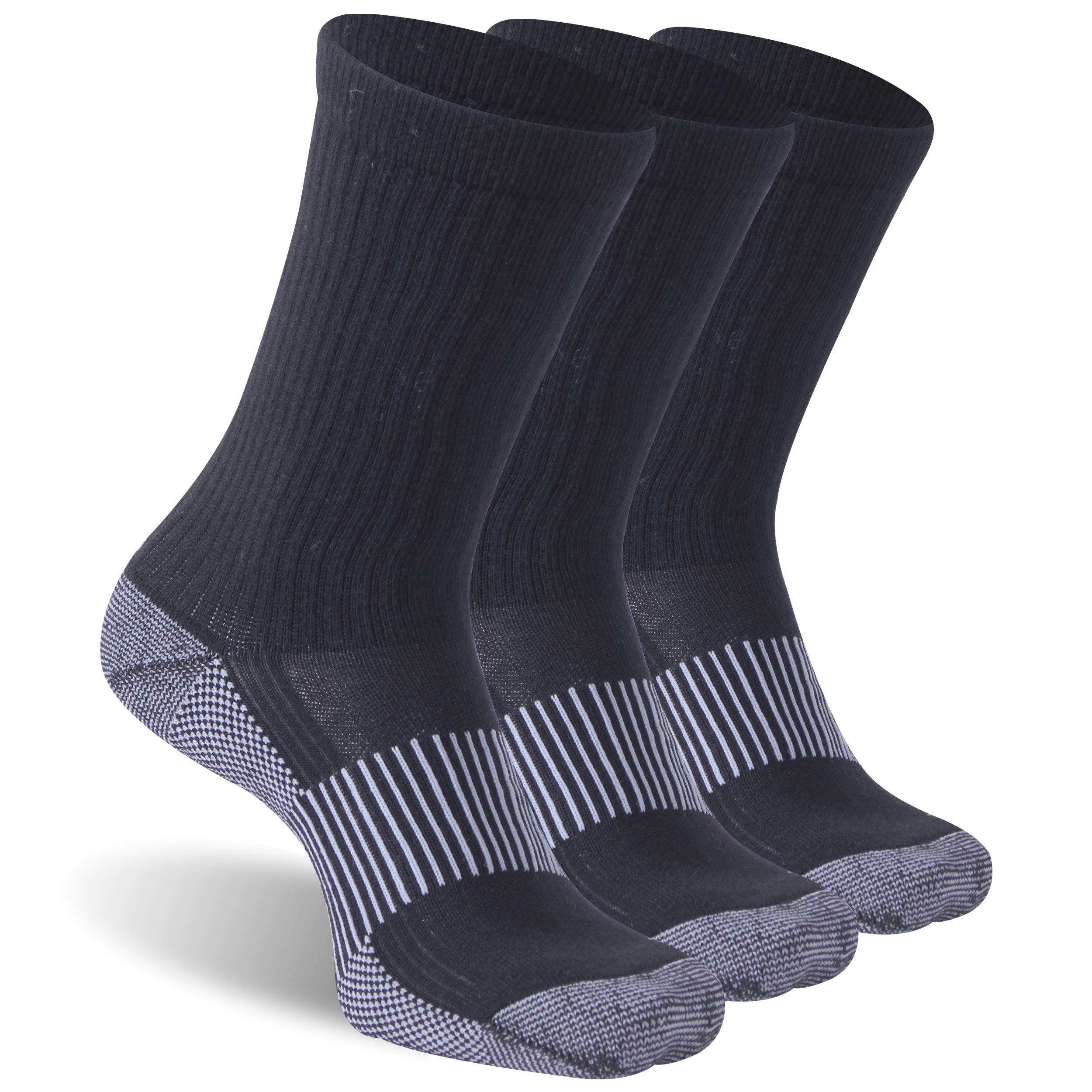 DSource Copper Infused Unisex Athletic Socks with Cushioned Sole & Arch Support - Running, Hiking & Workout Crew/Ankle Socks (3/6 Pairs) - Moisture Wicking & Odor Control for Active Lifestyle & Sports Performance