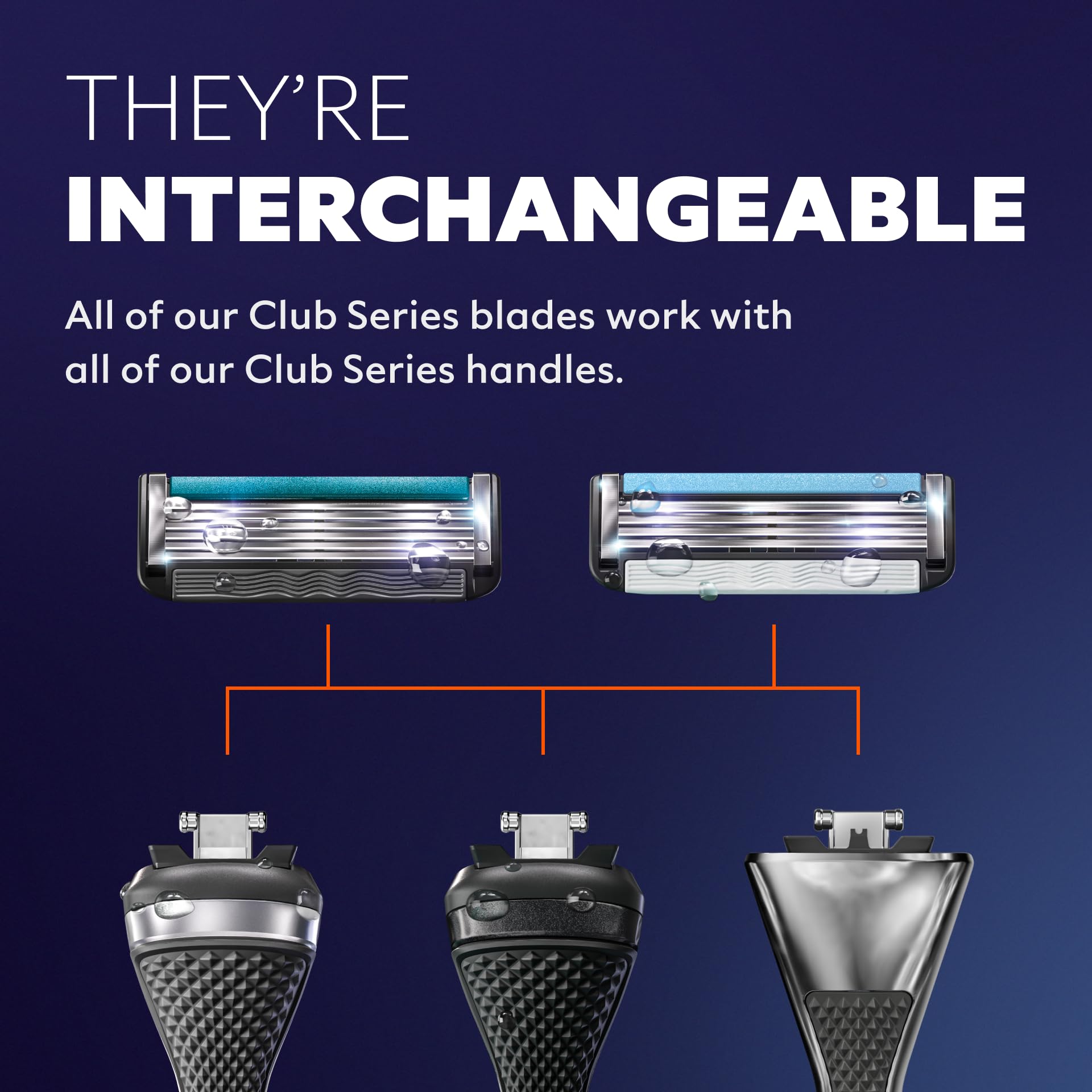 Dollar Shave Club 6 Blade Razor Refills (8 Pack) - 6 Stainless Steel Blades for Smooth & Comfortable Shave - Includes 1 One Wipe Charlies - Perfect for Travel, Gym & Daily Grooming Routine