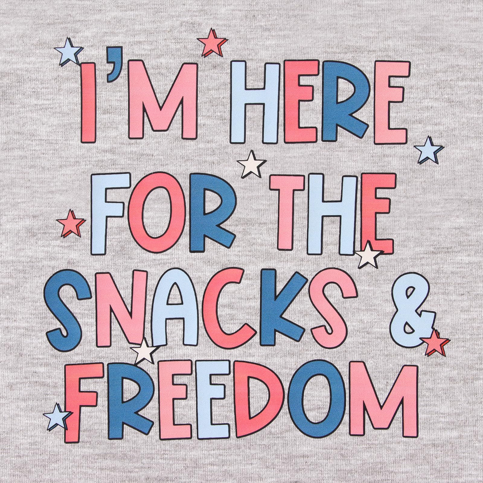 4th of July Toddler T-Shirt - Patriotic 'I'm Here for The Snacks' Graphic Tee for Boys & Girls | BBQ & Party Outfit