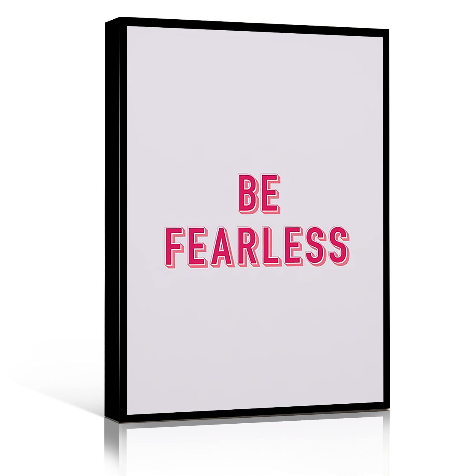 Be Fearless Feminist Quote Wall Art - 12x16 Inch Framed Abstract Decor for Girls Room & Bathroom - Inspirational Feminist Decor for Teen Bedroom, Nursery & Office