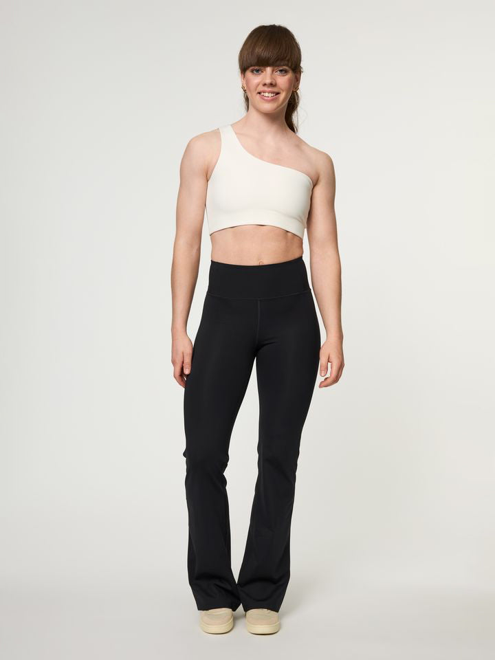Girlfriend Collective High Waist Rib Flare Leggings for Women - Black | Yoga, Workout & Lounge Wear | Comfortable & Stylish Activewear