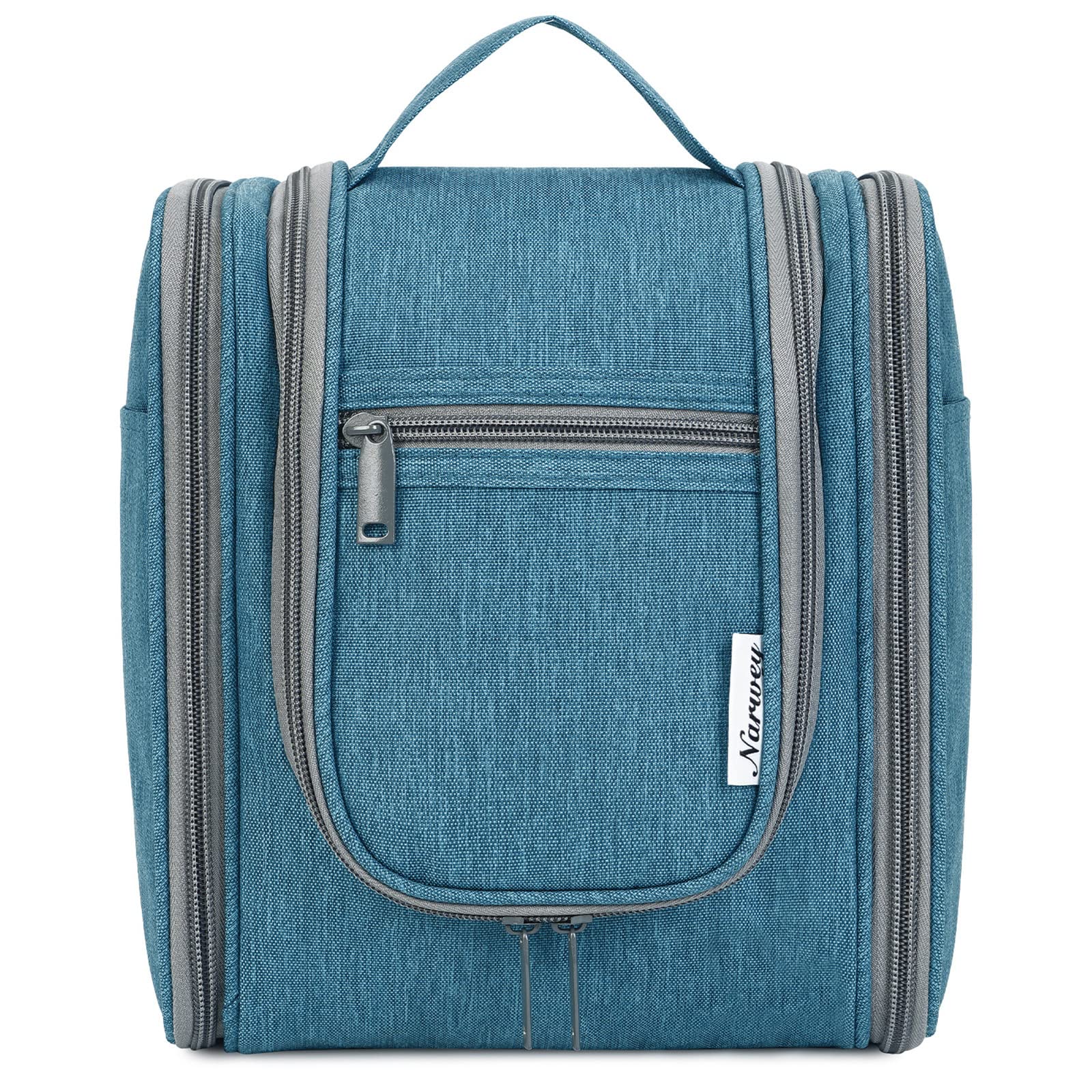 Narwey Hanging Travel Toiletry Bag - Waterproof Cosmetic Organizer for Women & Men - Medium Size Navy Blue Makeup Bag - Perfect for Bathroom, Gym, Camping & Air Travel