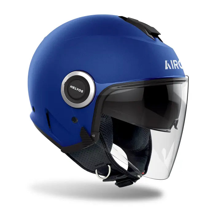 Airoh Helyos Matt Blue Motorcycle Helmet - Lightweight DOT Certified Full Face Helmet for Street & Racing Bikes - Perfect for Commuting, Touring & Track Days