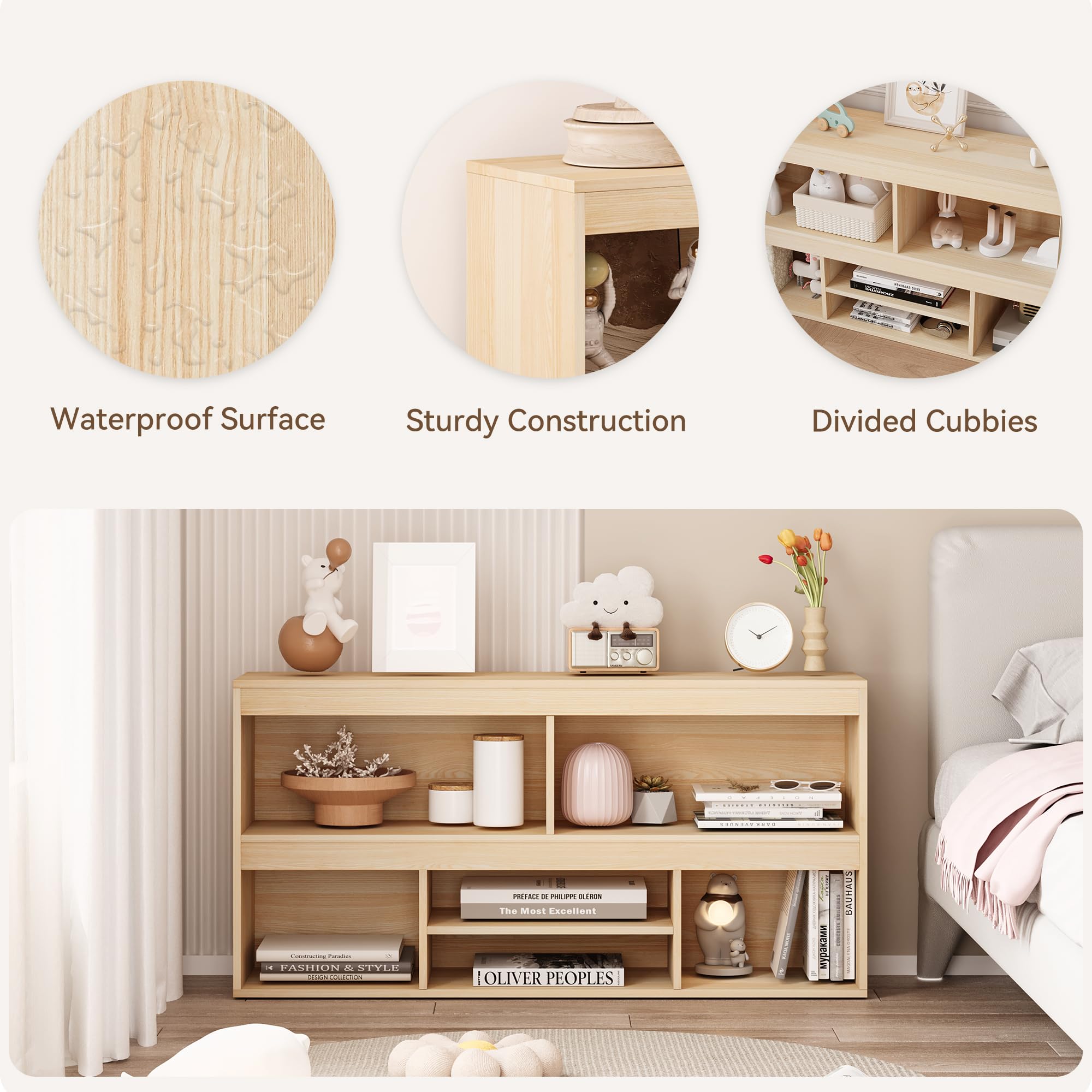 IDEALHOUSE 6-Cube Wooden Toy Storage Organizer & Kids Bookshelf - Multifunctional Storage Cabinet for Toys, Books & Decor | Perfect for Playroom, Classroom, Nursery & Kids Bedroom Organization