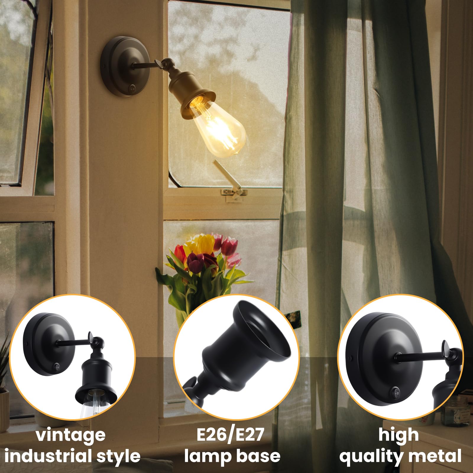 DoRight RV Ceiling Light & Wall Sconces Set of 2 - 12V LED RV Lighting Fixture with ON/Off Switch for RV, Boat, Marine, Motorhome, Caravan - Perfect for Bedroom, Kitchen & Living Space Lighting (Bulb Not Included)
