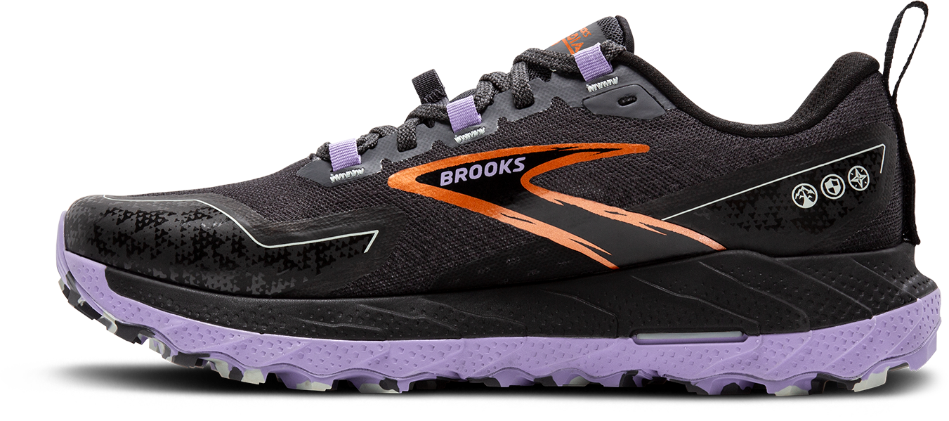 Women's Cascadia 18 WIDE Trail Running Shoes - Size 048 in Ebony/Sweet Lavender/Copper | Lightweight Hiking & Outdoor Walking Shoes for Women | Perfect for Trail Running, Hiking & Outdoor Adventures