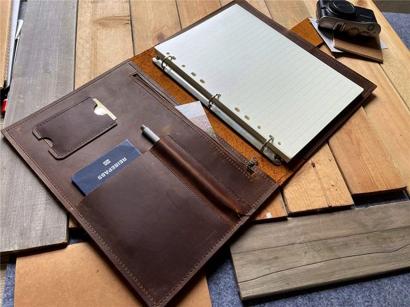 Personalized Refillable Leather Journal with Zippered Pocket - Perfect for Travel, Note-Taking & Gift Giving